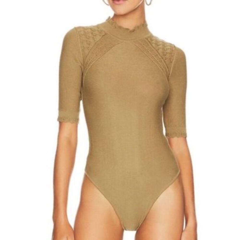 Free People Intimately Bodysuit in Tropical Nut, sz M